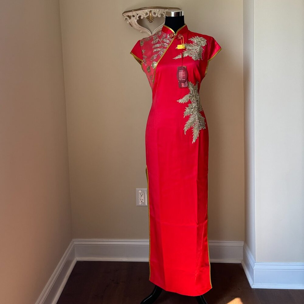 Red long Qipao cheongsam NWT